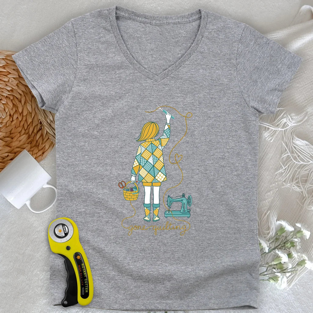 Gone quilting Lady V-neck