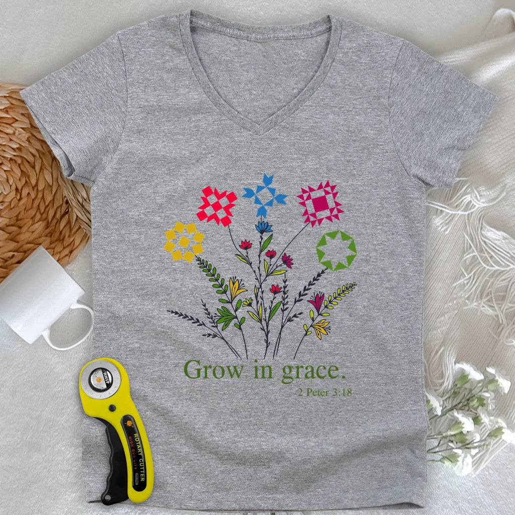 Grow In Grace Lady V-neck