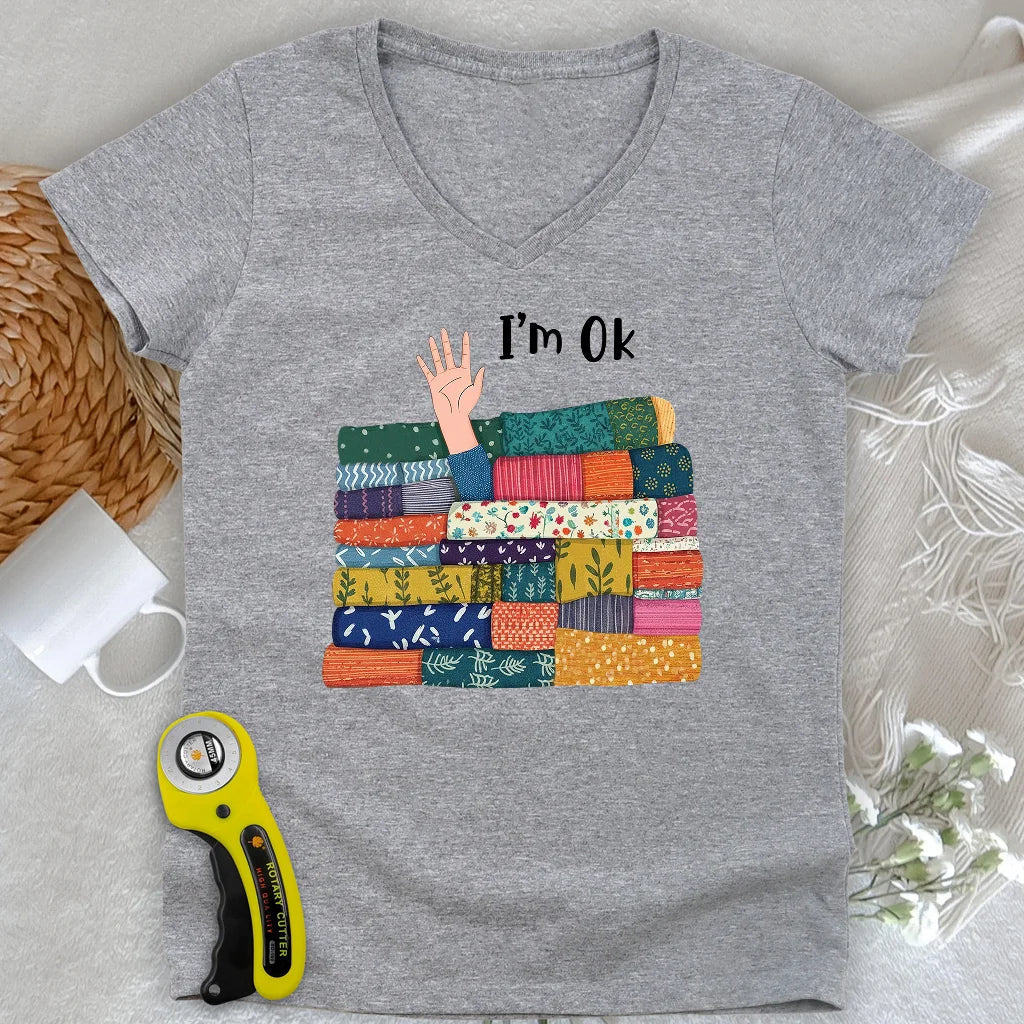 I'M OK Lady V-neck