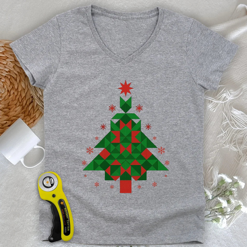 Merry Quiltmas Lady V-neck