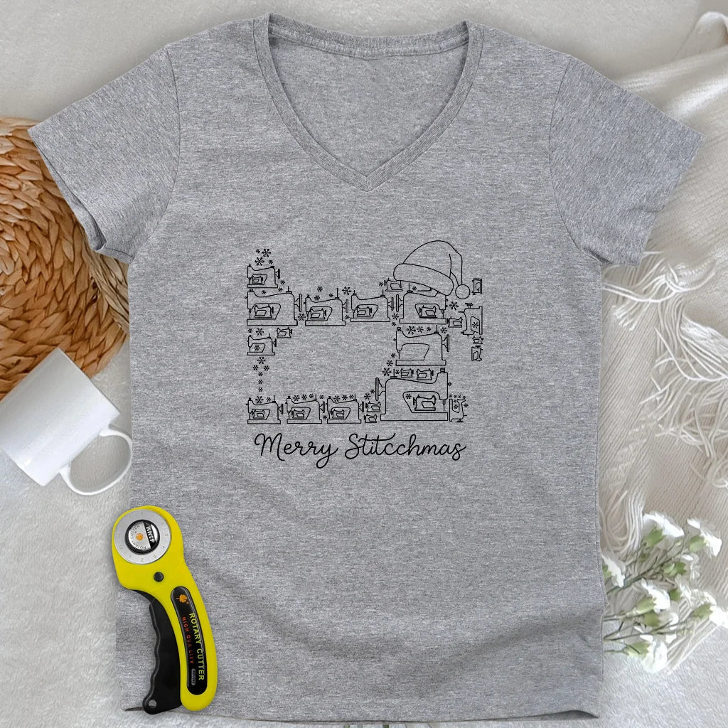 Merry Stitchmas Lady V-neck