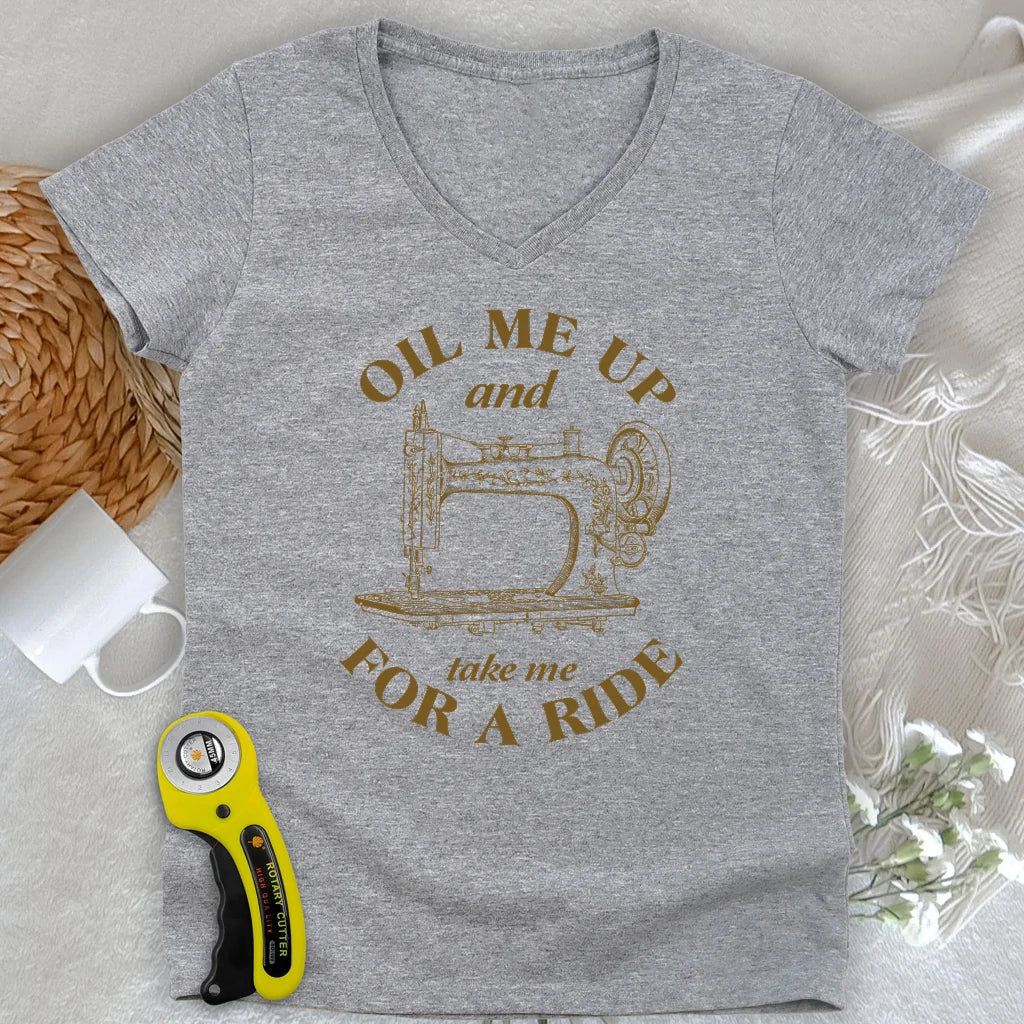 Oil Me Up Lady V-neck