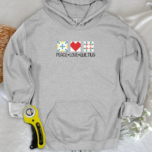 Peace Love Quilting Hoodie