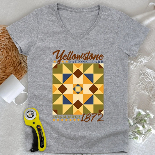 Quilt Block Park Lady V-neck