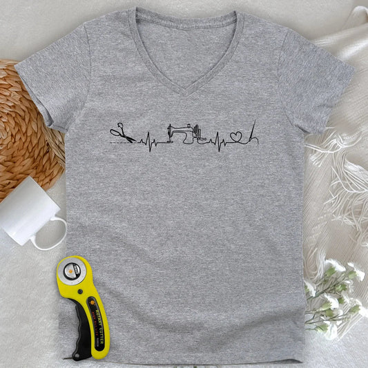 Sewing Heartbeat Lady V-neck