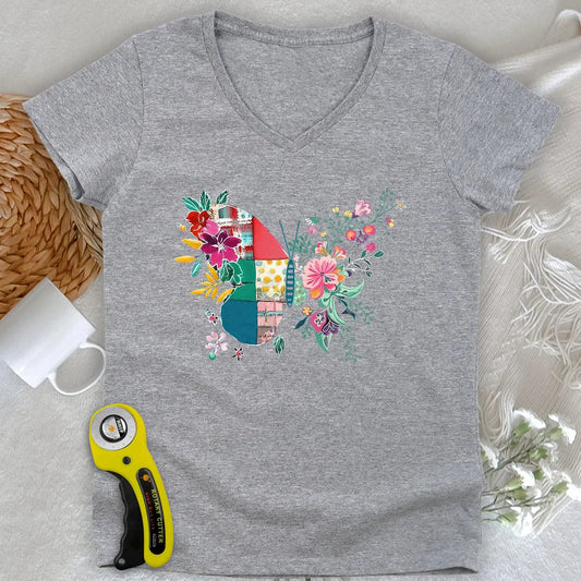 Stitched to Fly Lady V-neck