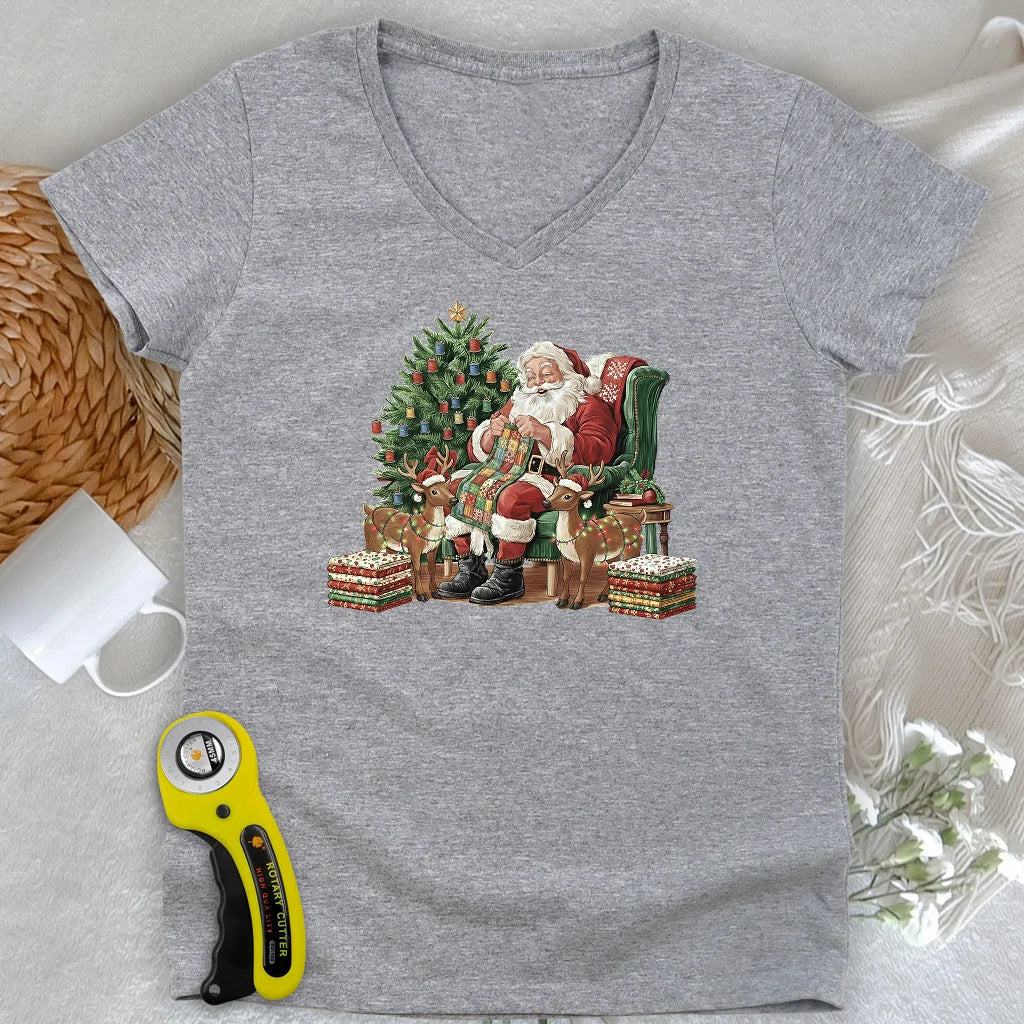 The Quilting Claus Lady V-neck