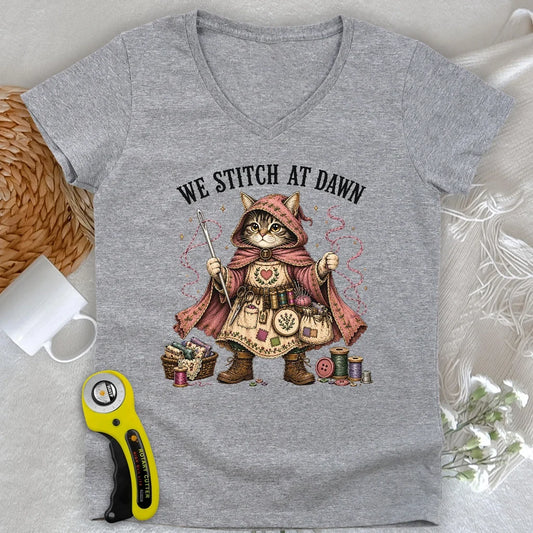 We Stitch At Dawn Lady V-neck