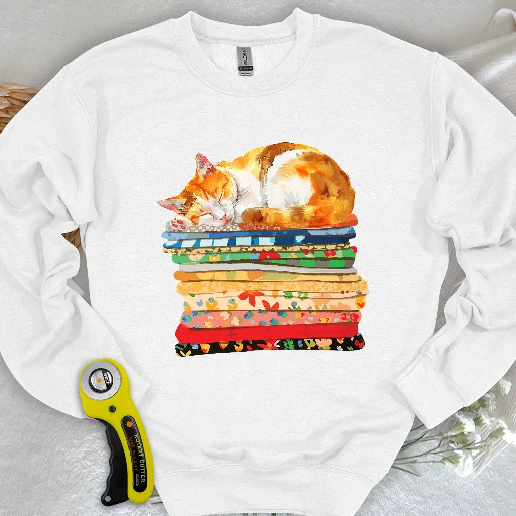 Cat And Fabric Sweatshirt