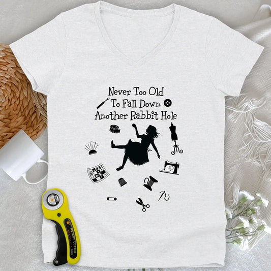 Down The Rabbit Hole Lady V-neck