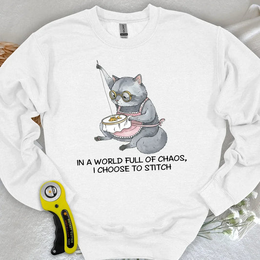 Granny Cat Sewist Sweatshirt