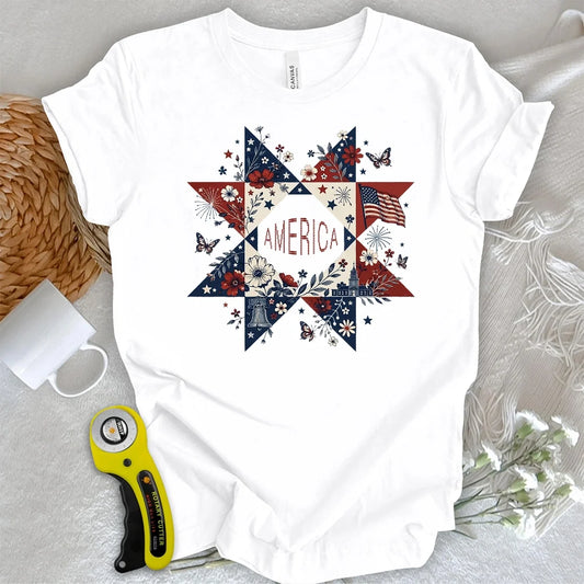 Liberty In Bloom Quilt T-shirt