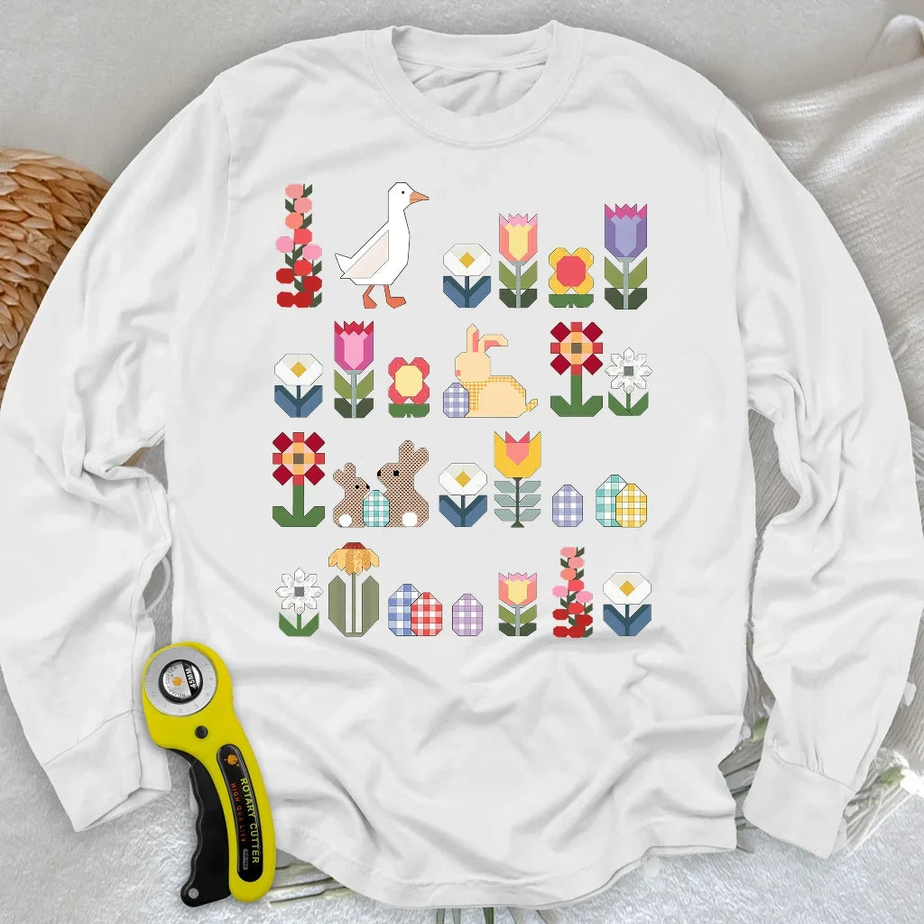 Patchwork Blooms Long Sleeve T-shirt