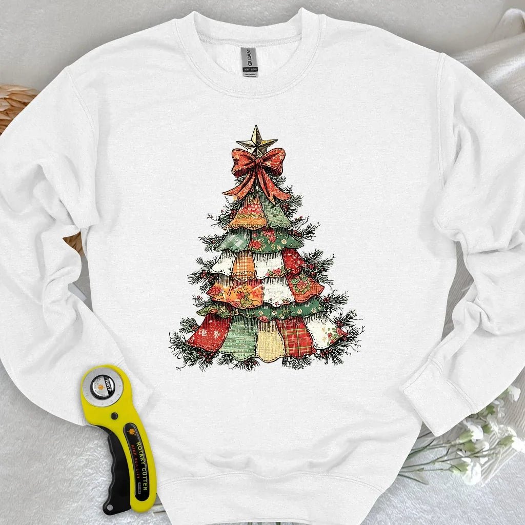 Patchwork Xmas Tree Sweatshirt