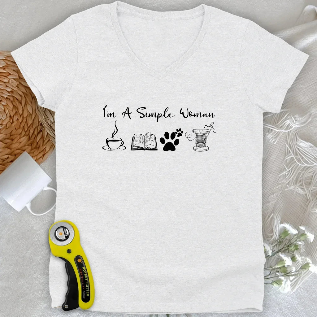 Quilting Woman Lady V-neck