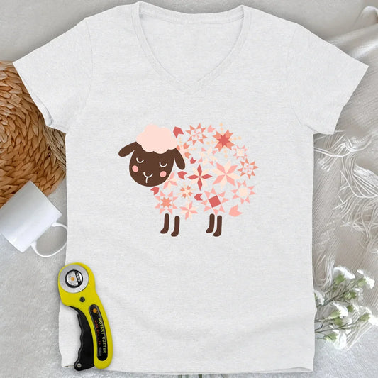 Quilty Sheep Lady V-neck