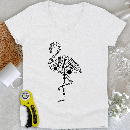 The Tailor's Flamingo Lady V-neck