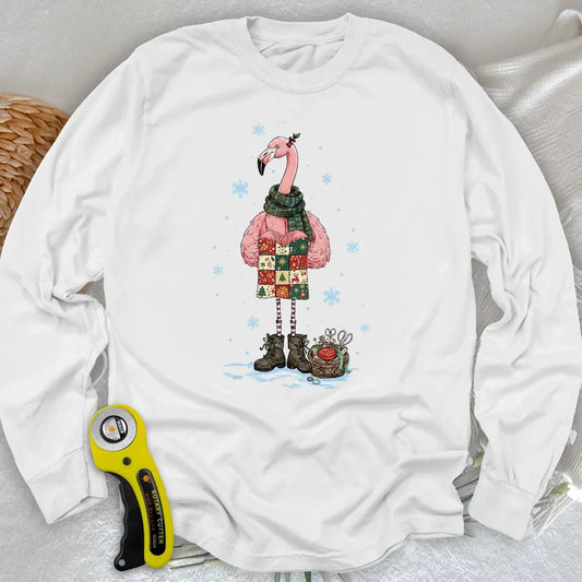 Winter Flamingo Long Sleeve T-shirt