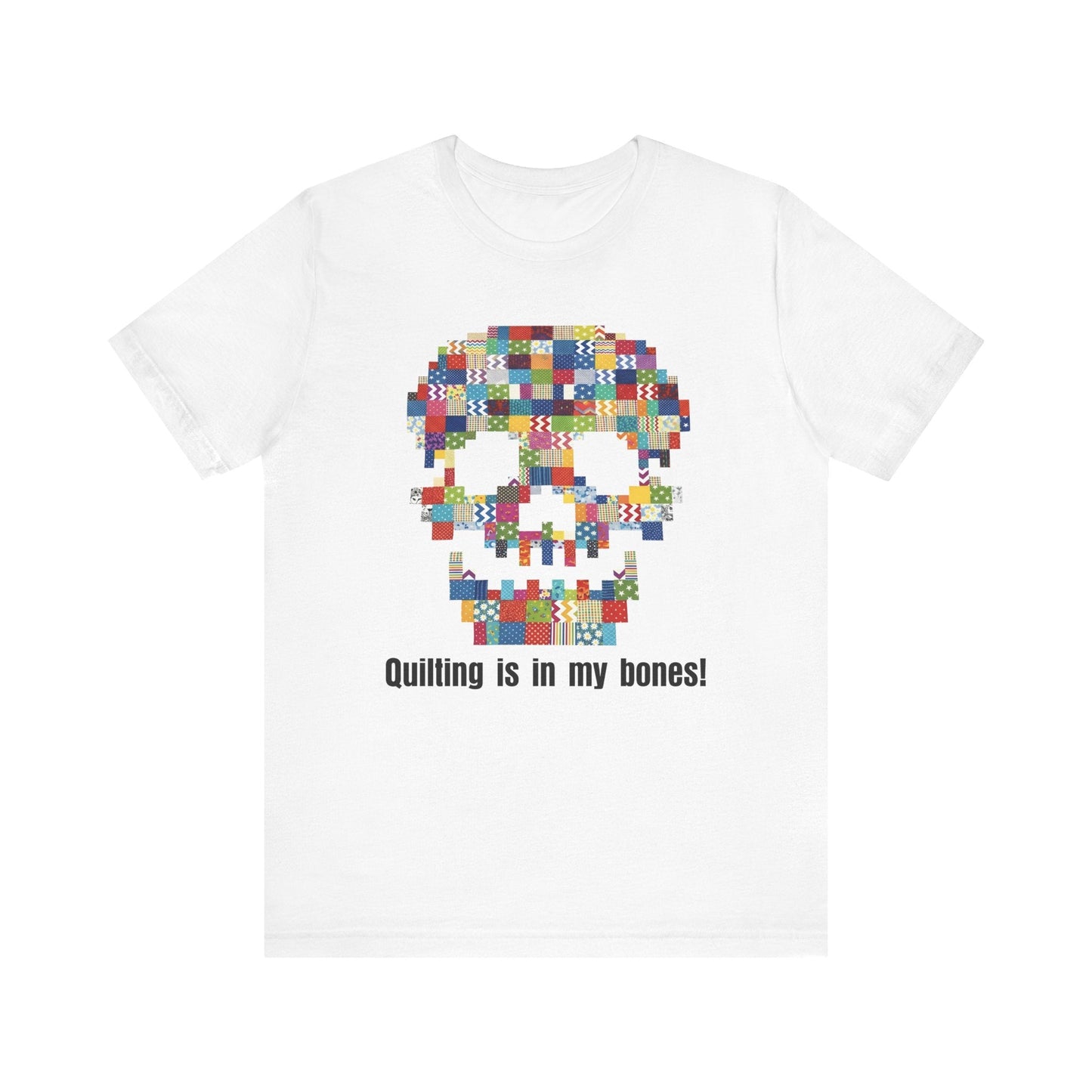 A quilted skull T-shirt