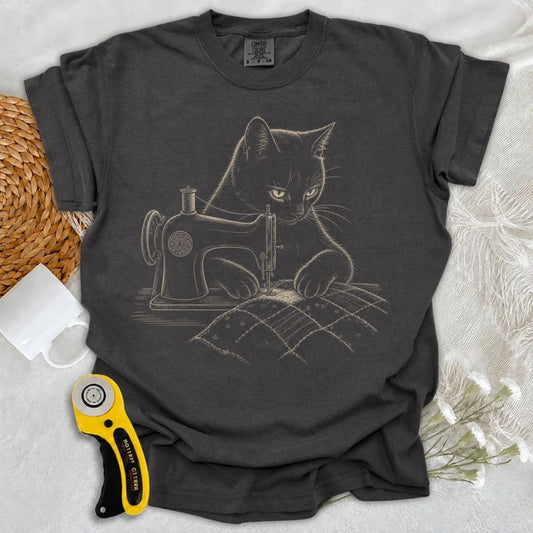 Comfort Colors Cat Sewing Art T-shirt