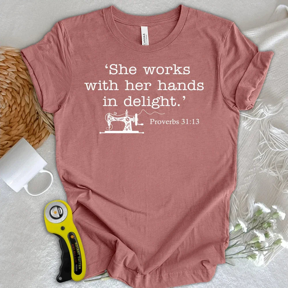 Sewing In Bible T-shirt