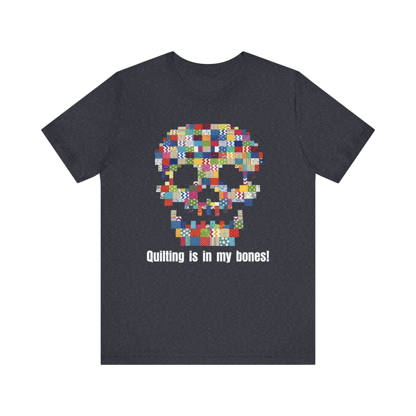 A quilted skull T-shirt