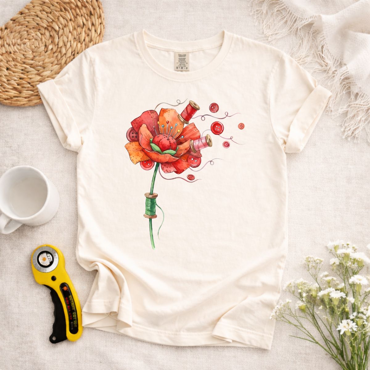 Sewing Flowers T-Shirt