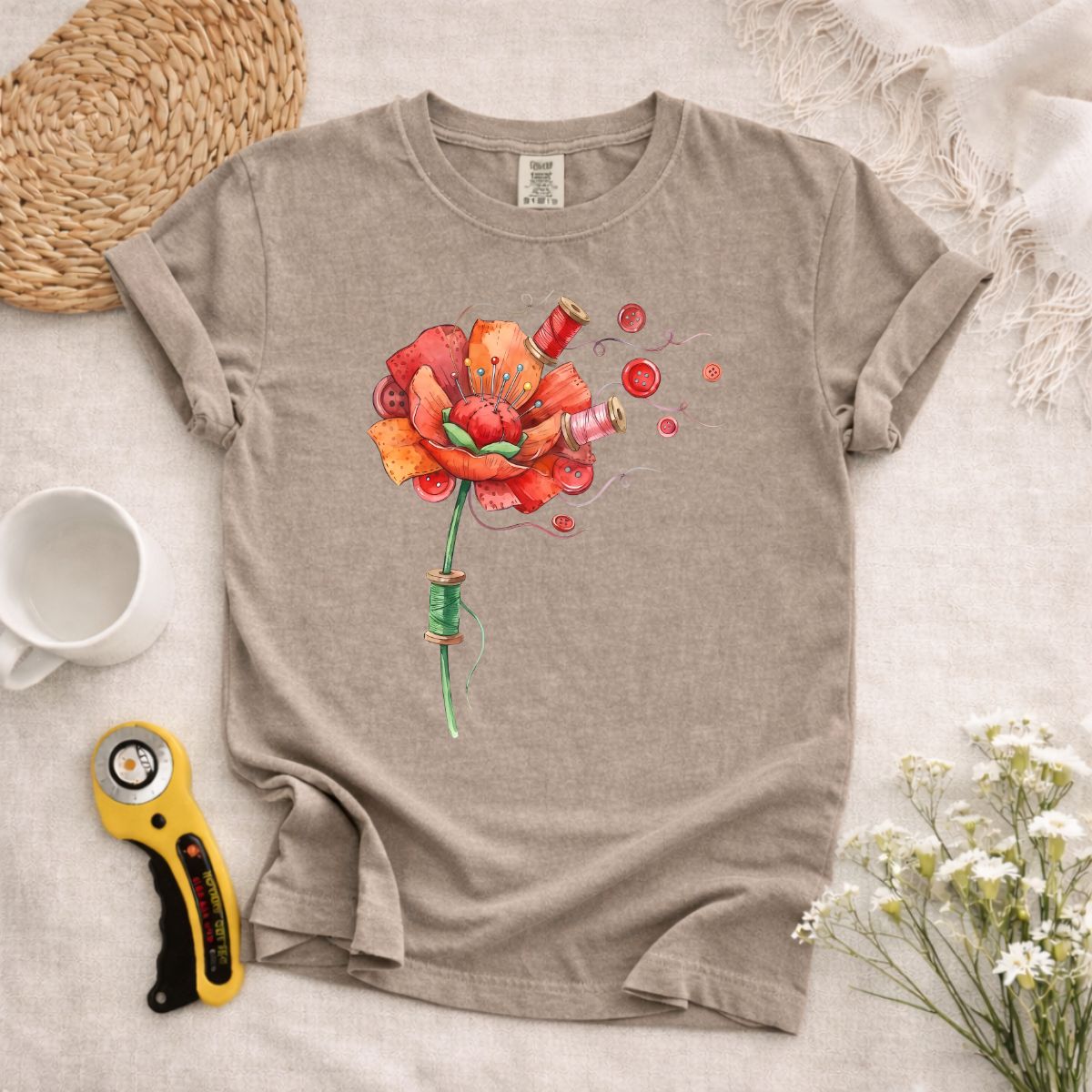 Sewing Flowers T-Shirt