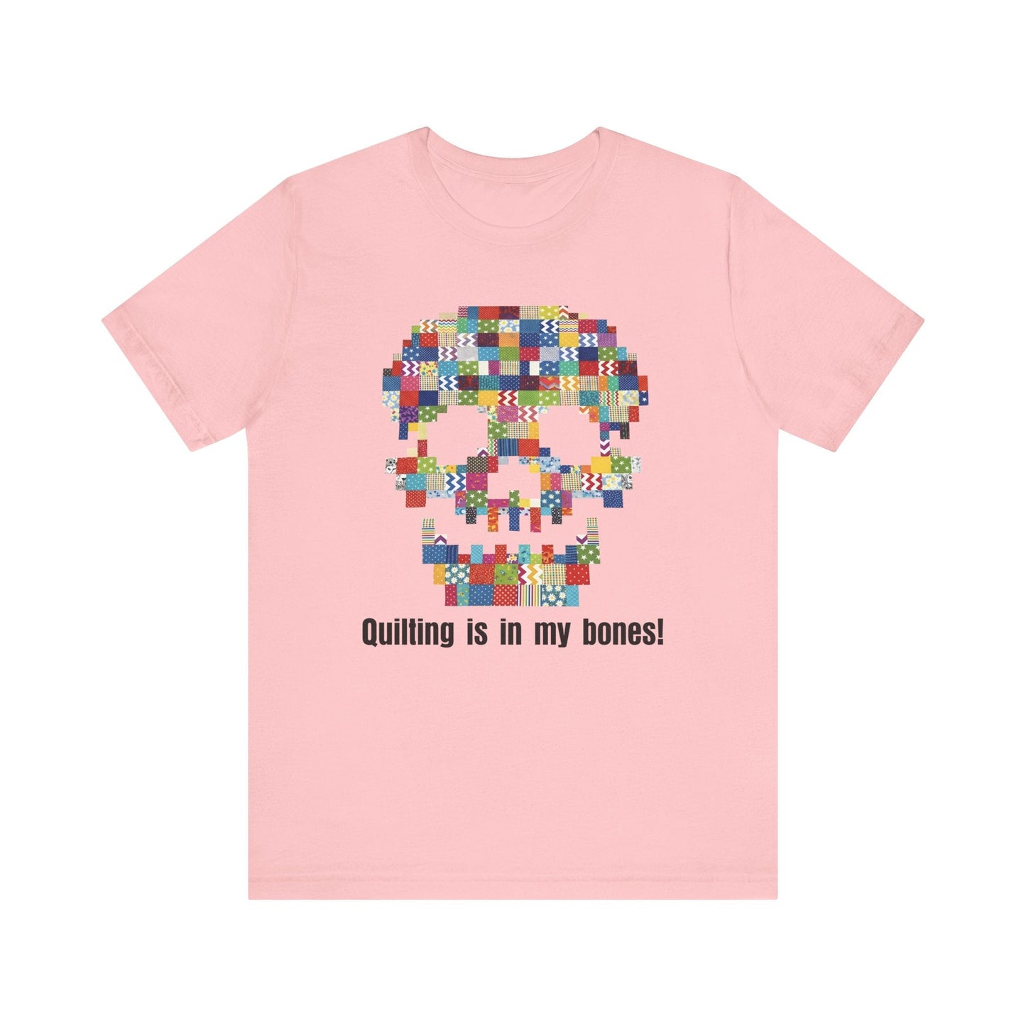 A quilted skull T-shirt