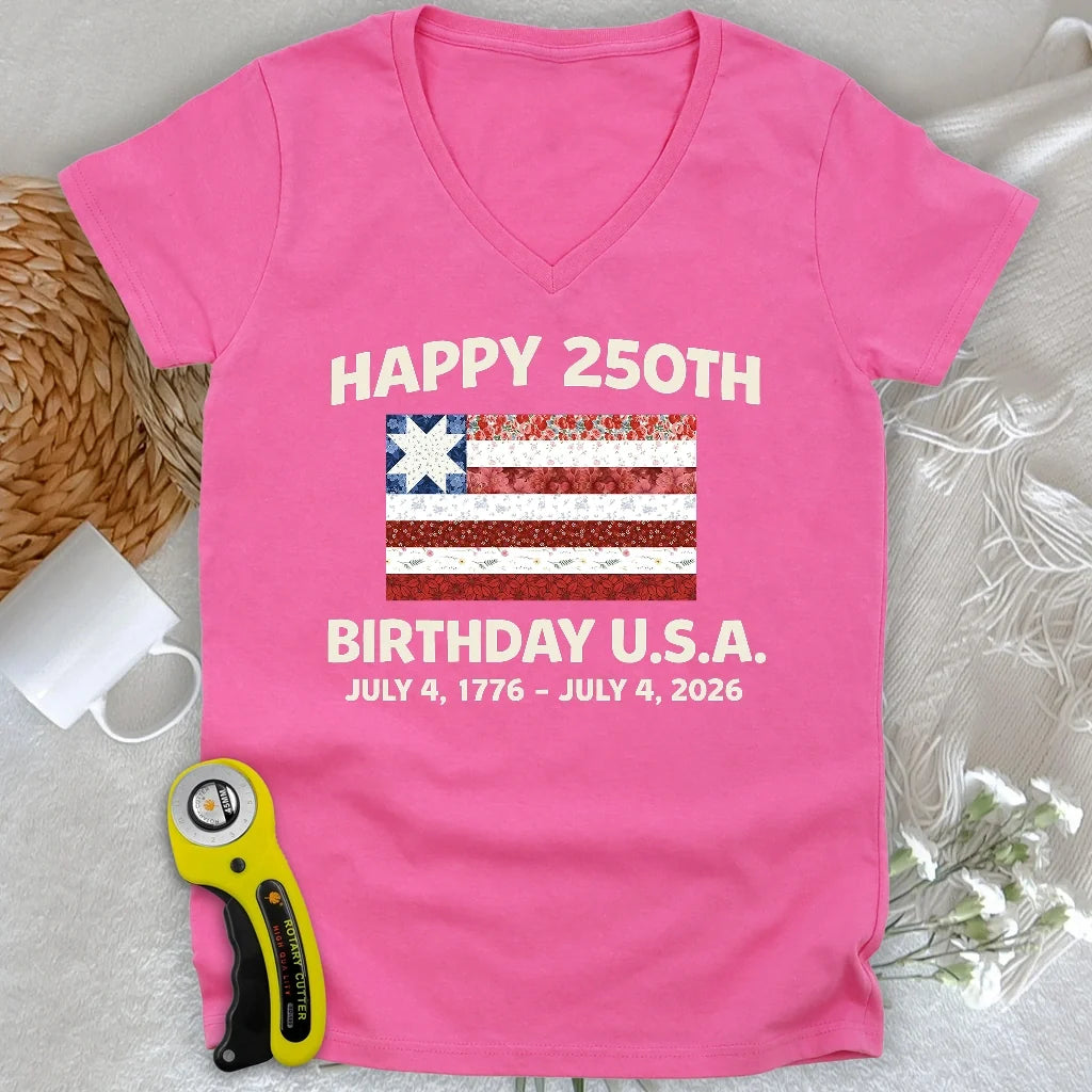 250 Years Pieced with Pride Lady V-neck