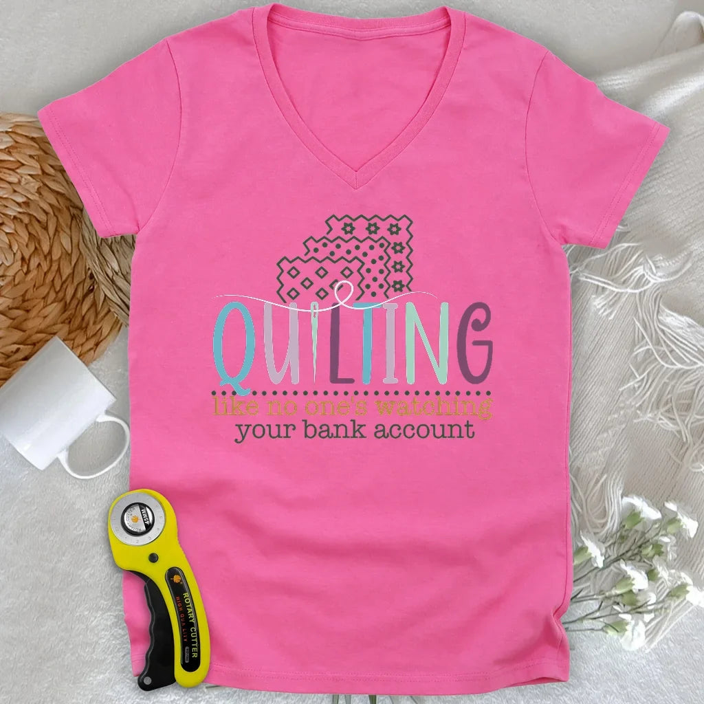 Bank Account? I Bought Fabric Lady V-neck