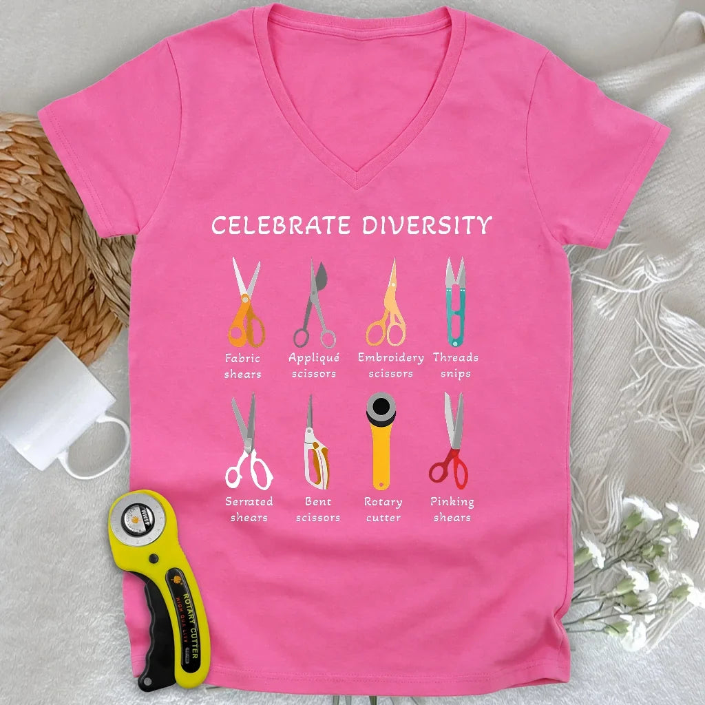 Celebrate Diversity Lady V-neck