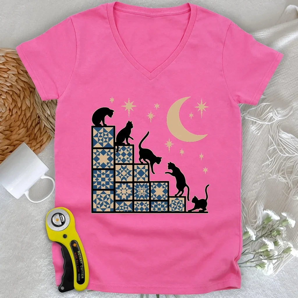 Climbing to the Moon Lady V-neck