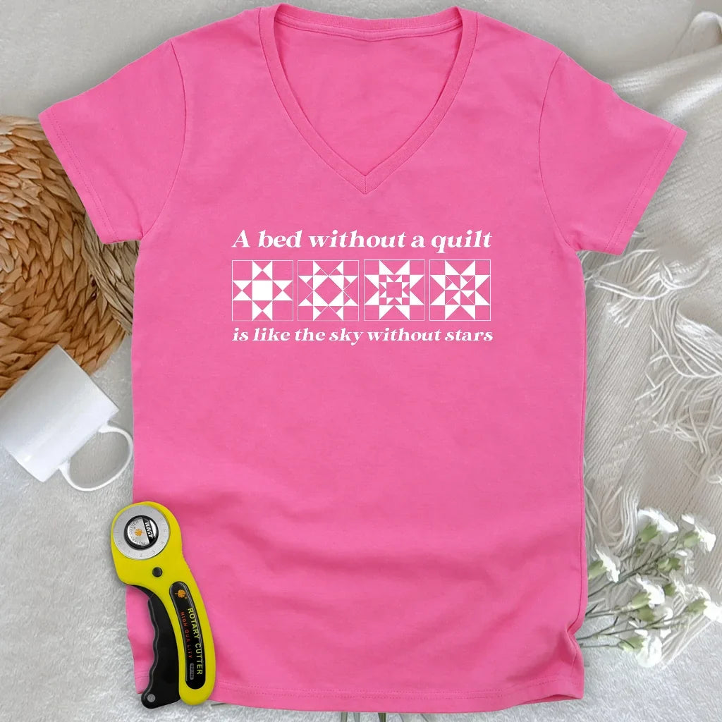 Cozy Quilt Dreams Lady V-neck