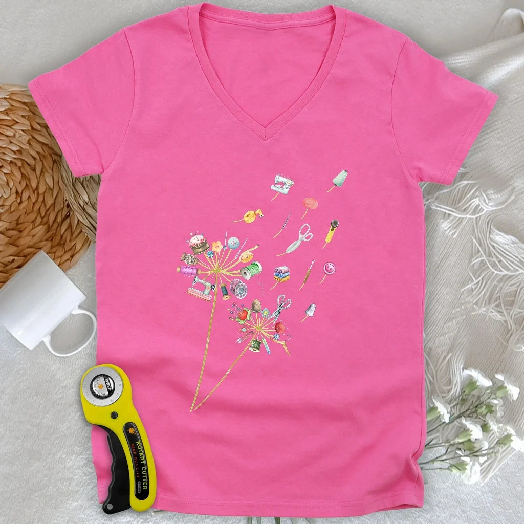 Crafted To Bloom Lady V-neck