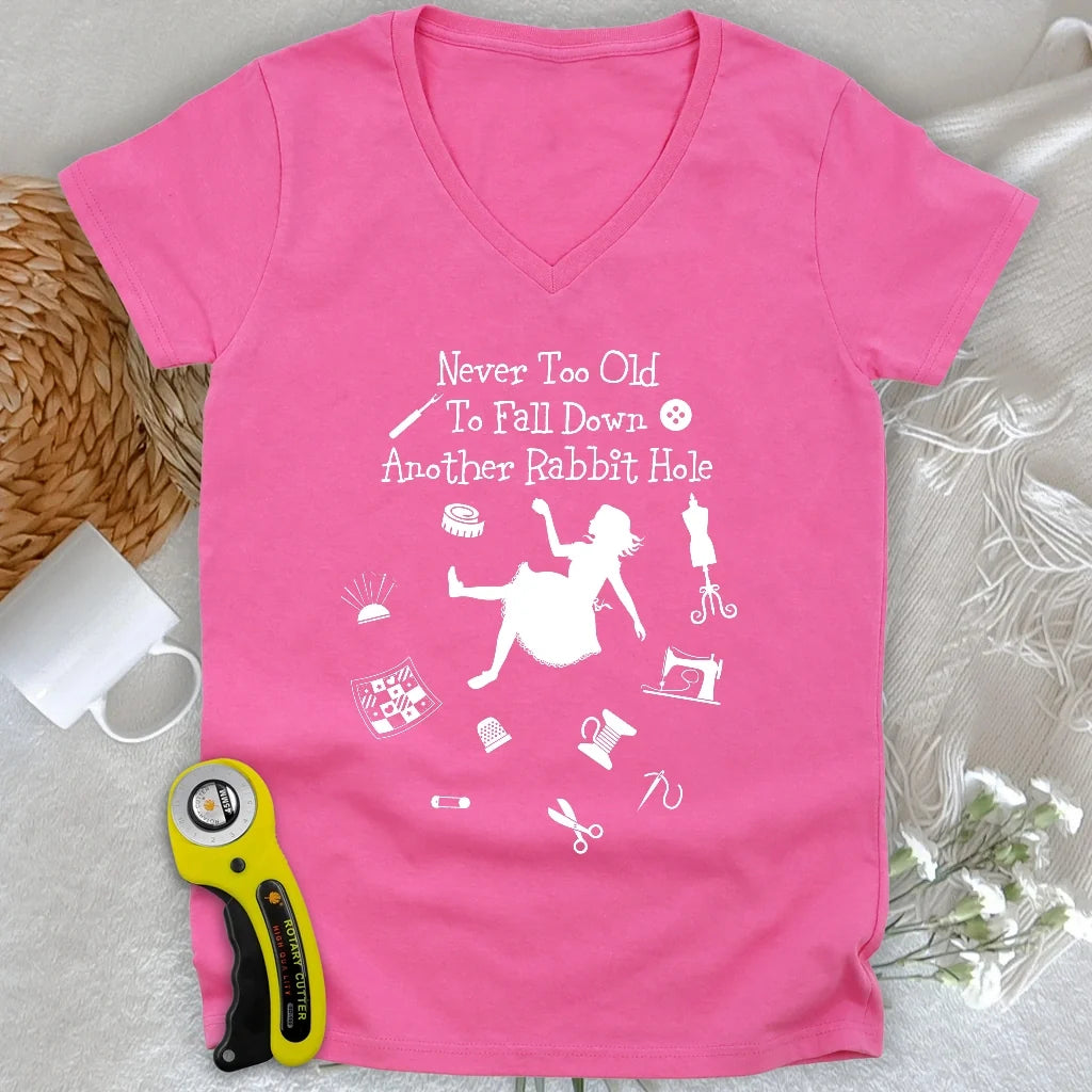 Down The Rabbit Hole Lady V-neck