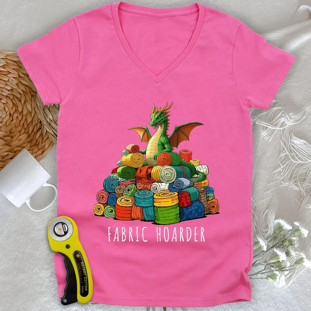 Dragon Fabric Hoarder Lady V-neck