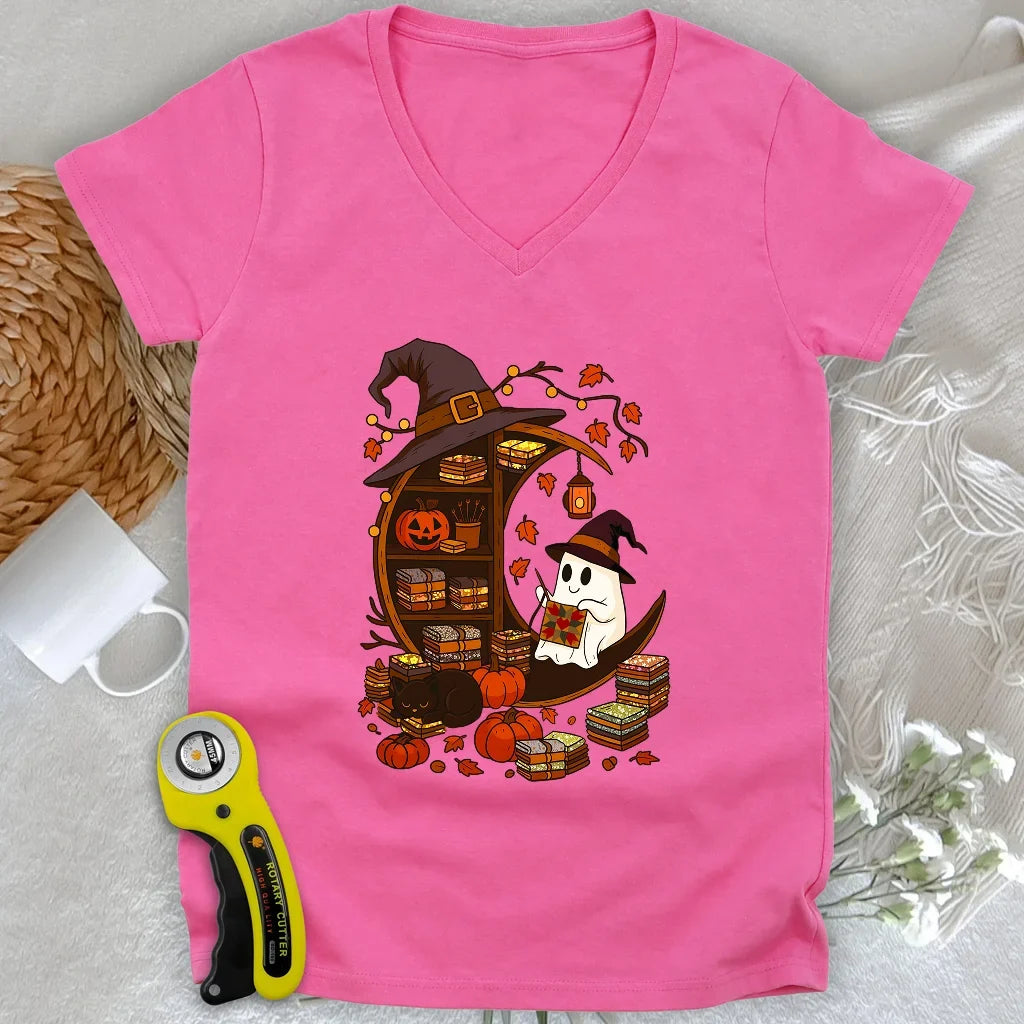 Ghostly Stitches Lady V-neck