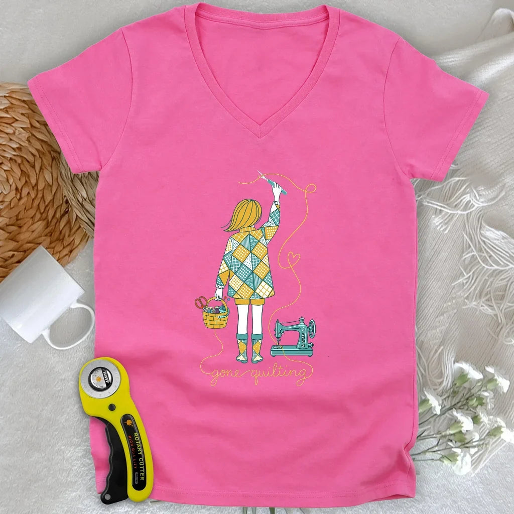 Gone quilting Lady V-neck