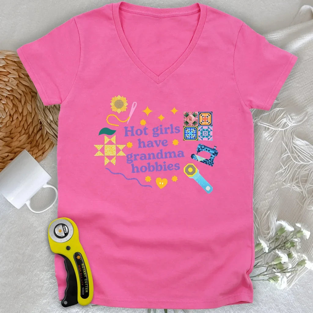 Grandma Hobbies Lady V-neck