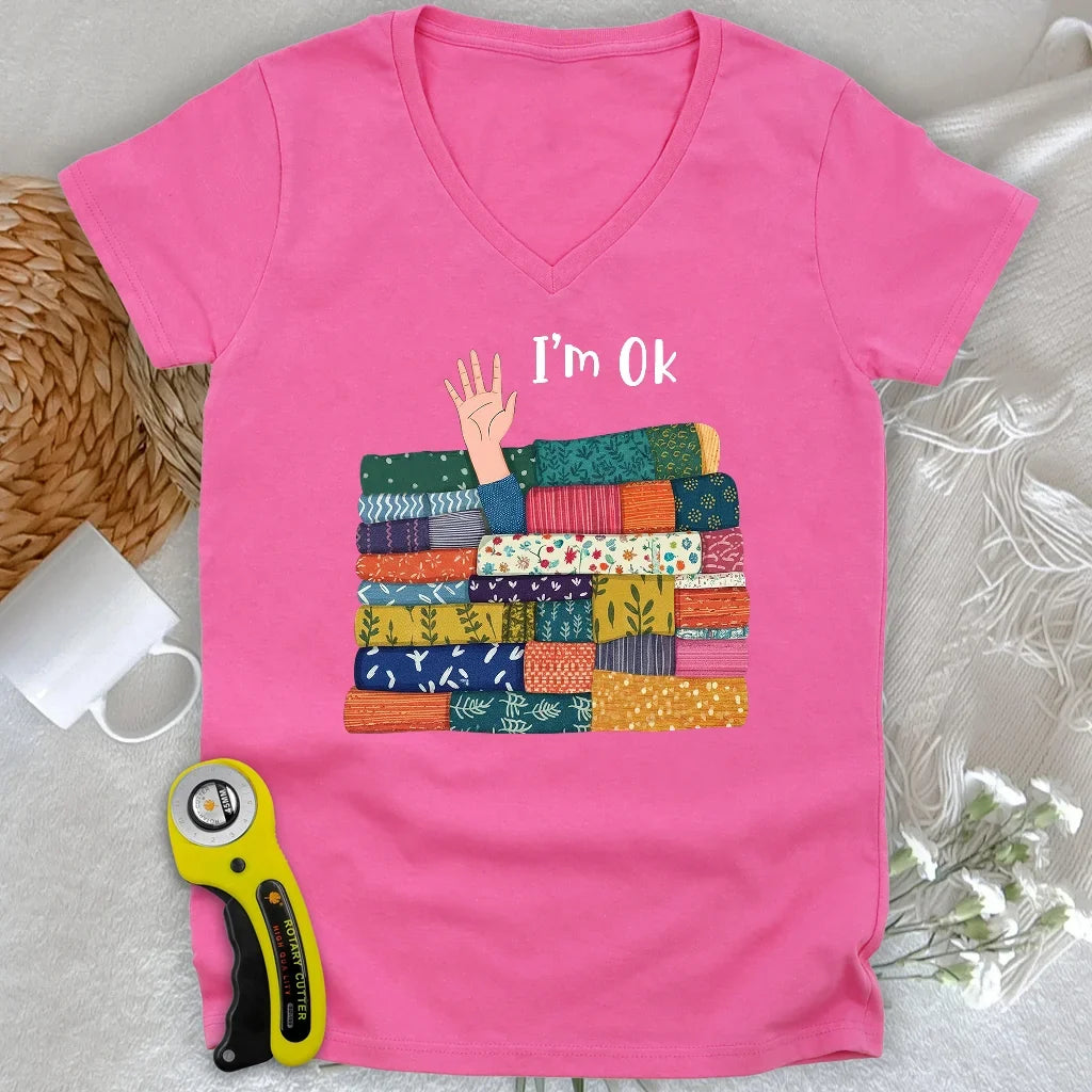 I'M OK Lady V-neck