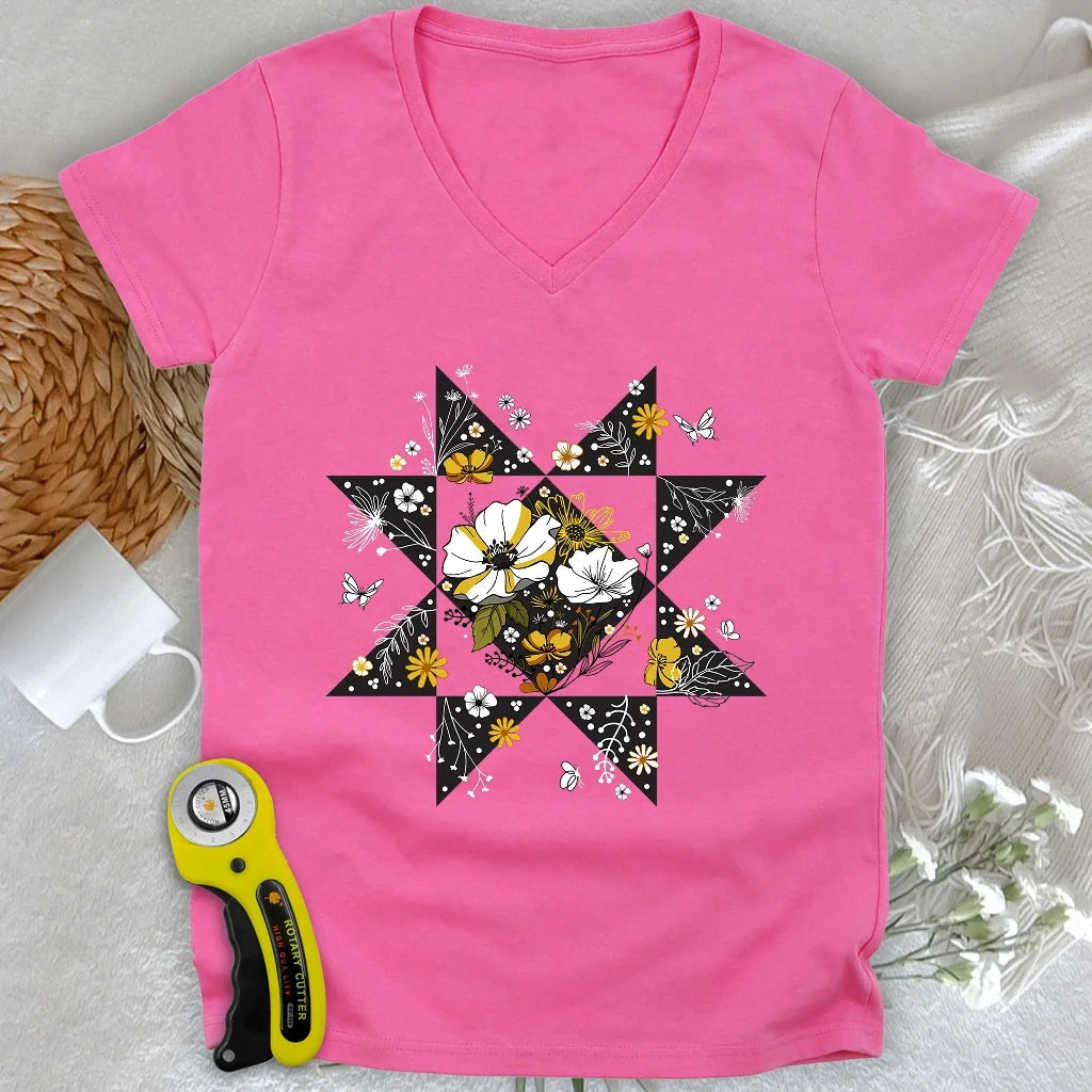 Nature Block Lady V-neck