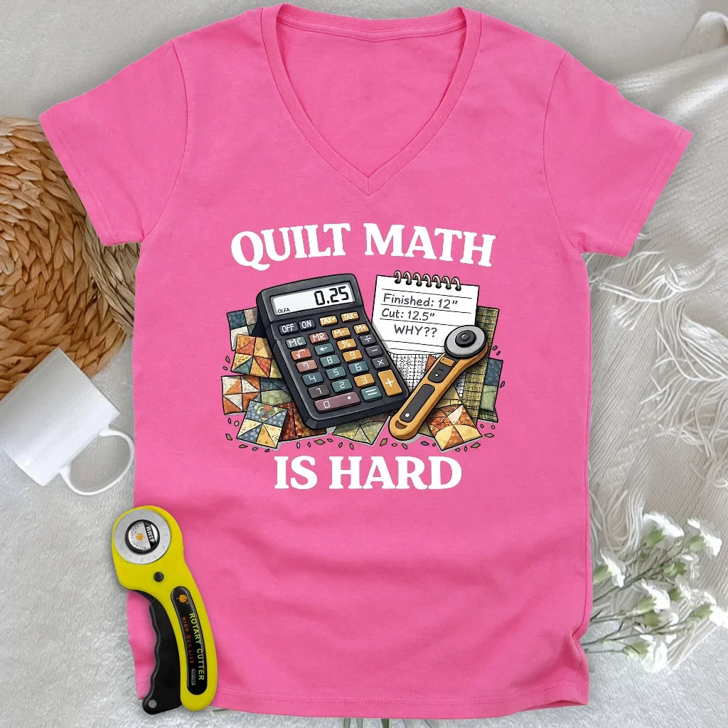 Quilt Math Survivor Lady V-neck