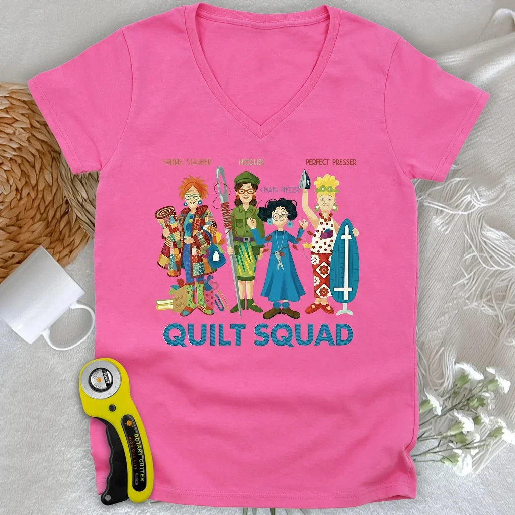 Quilt Squad Lady V-neck