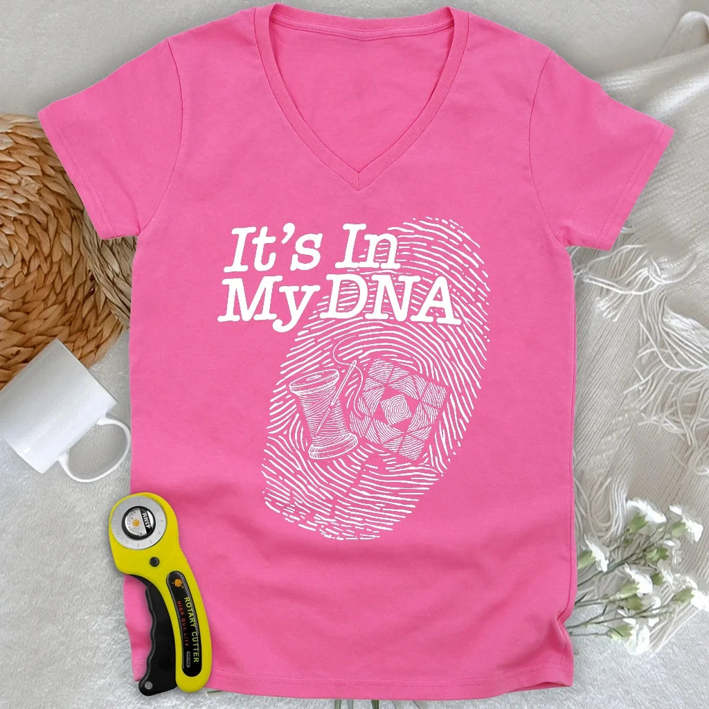 Quilting DNA Lady V-neck