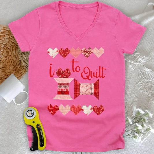 Quilting Love Lady V-neck