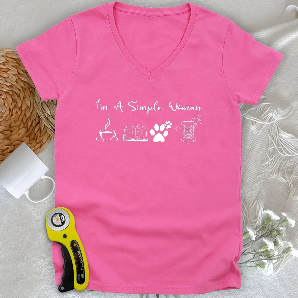Quilting Woman Lady V-neck