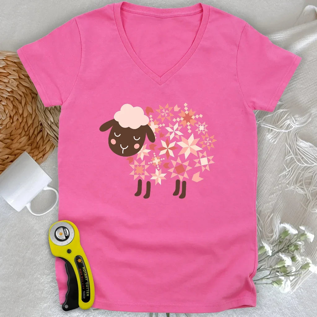 Quilty Sheep Lady V-neck