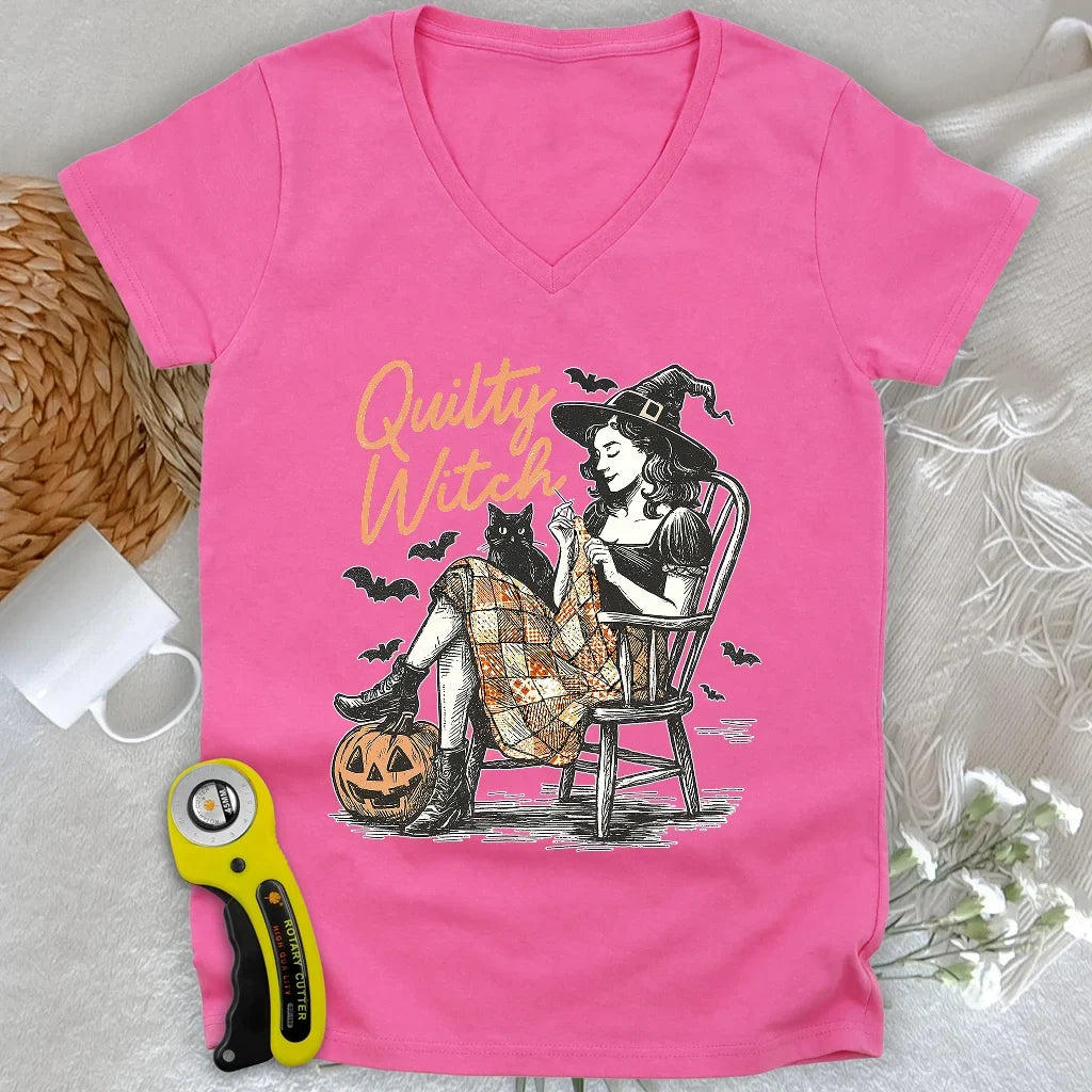 Quilty Witch Lady V-neck