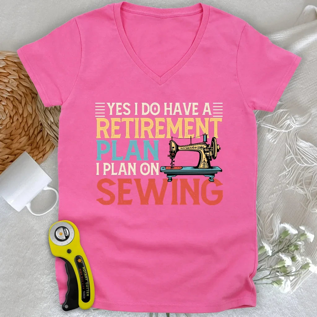 Retirement Plan Lady V-neck